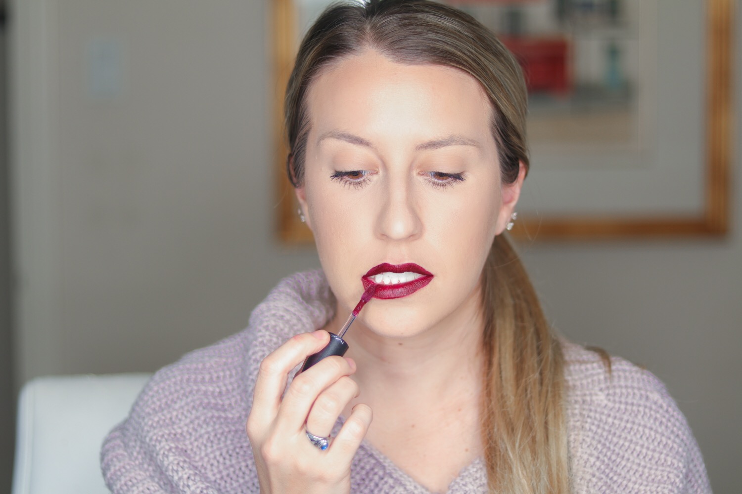 A classic, red lipstick is perfect for fall. It instantly gives you a more chic look. See all my favorites at Favorite Red Lipsticks for Fall // CatherineChicotka.com