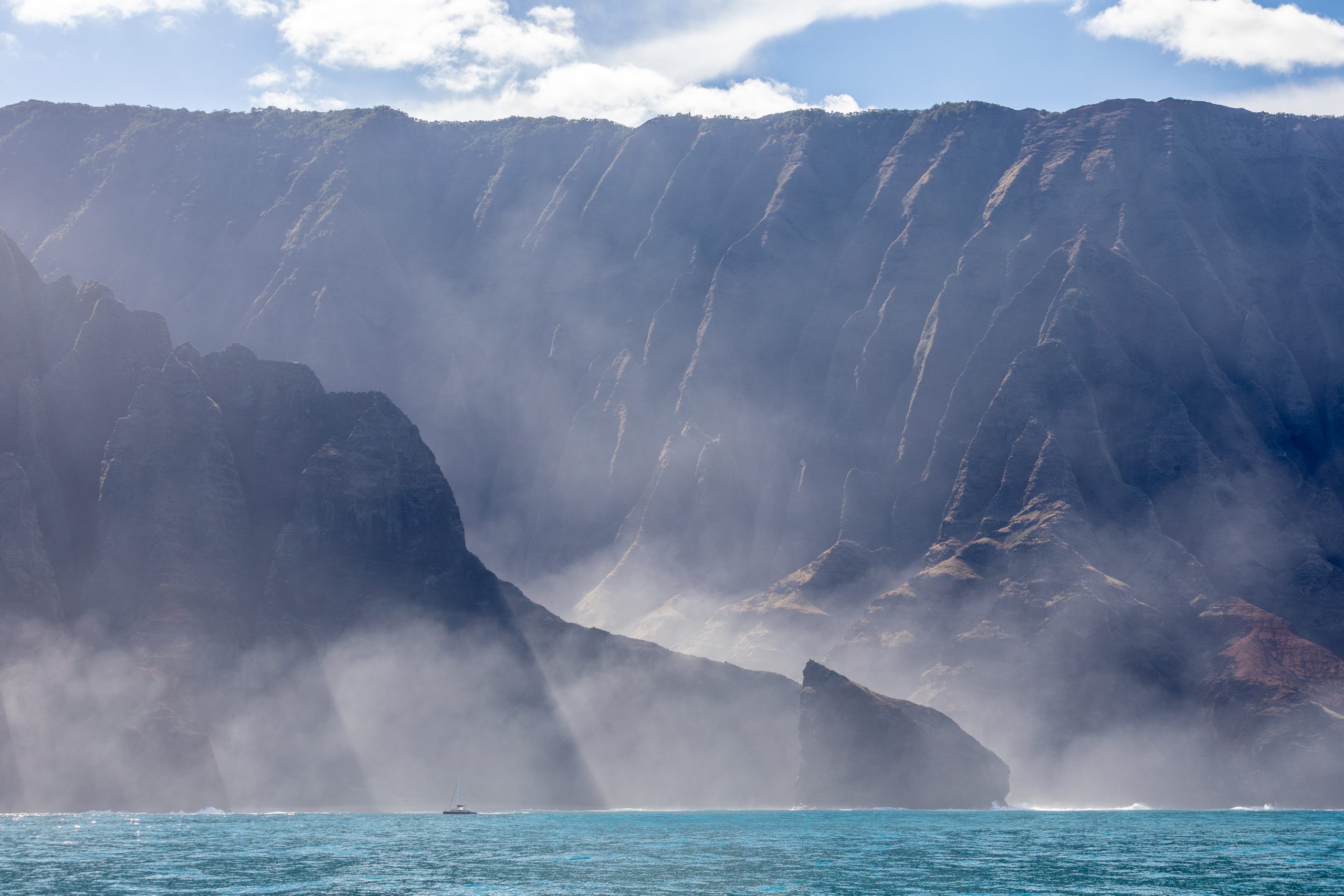 Experience Napali Coast by Boat | Blue Dolphin Charters | Deluxe Morning Snorkel Napali Coast Boat Tour | Catamarans Kaua'i | Napali Coast Kaua'i | Kauai | Catherine Chicotka